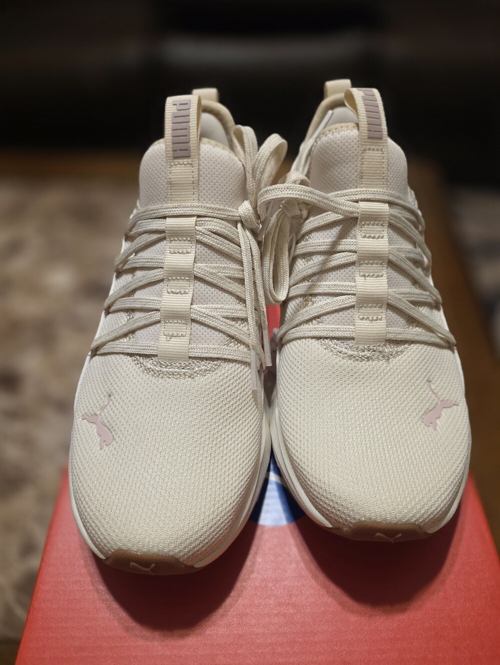 Puma Women's Cream Running Sneakers.